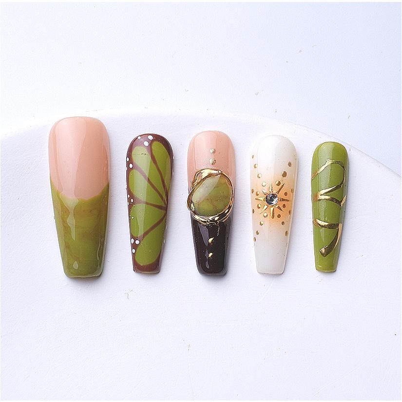 1073 Handmade Nail Wear Nail Art Reusable Press on Nails False Nails