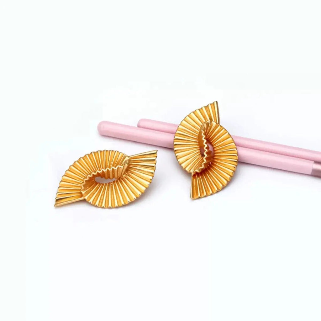 18K Gold - Plated Copper Geometric Spiral Earrings - Pretty Melanin Boutique