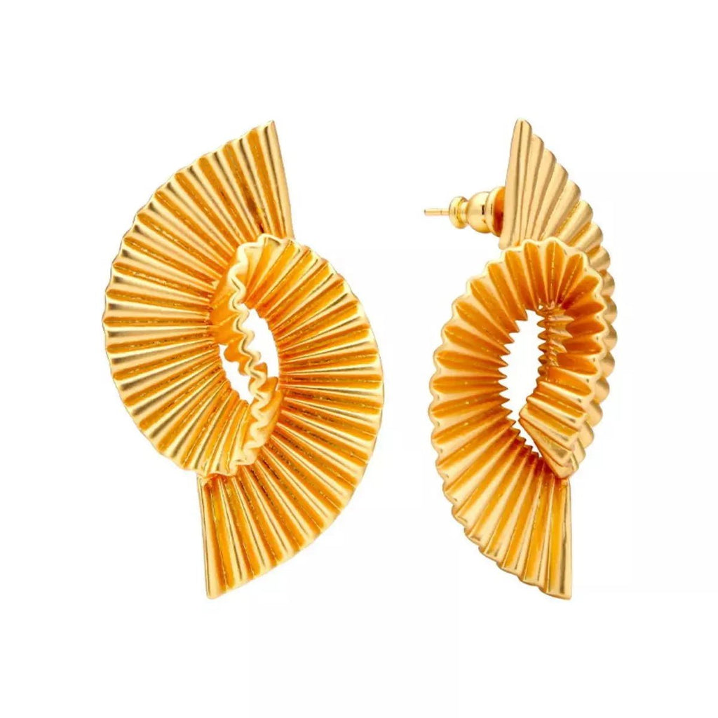 18K Gold - Plated Copper Geometric Spiral Earrings - Pretty Melanin Boutique
