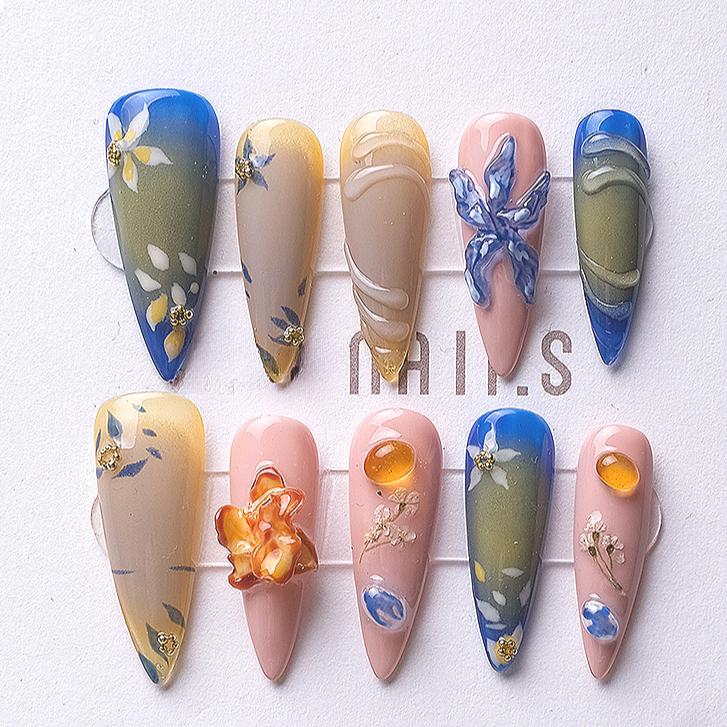 1069 Handmade Nail Wear Nail Art Reusable Press on Nails False Nails