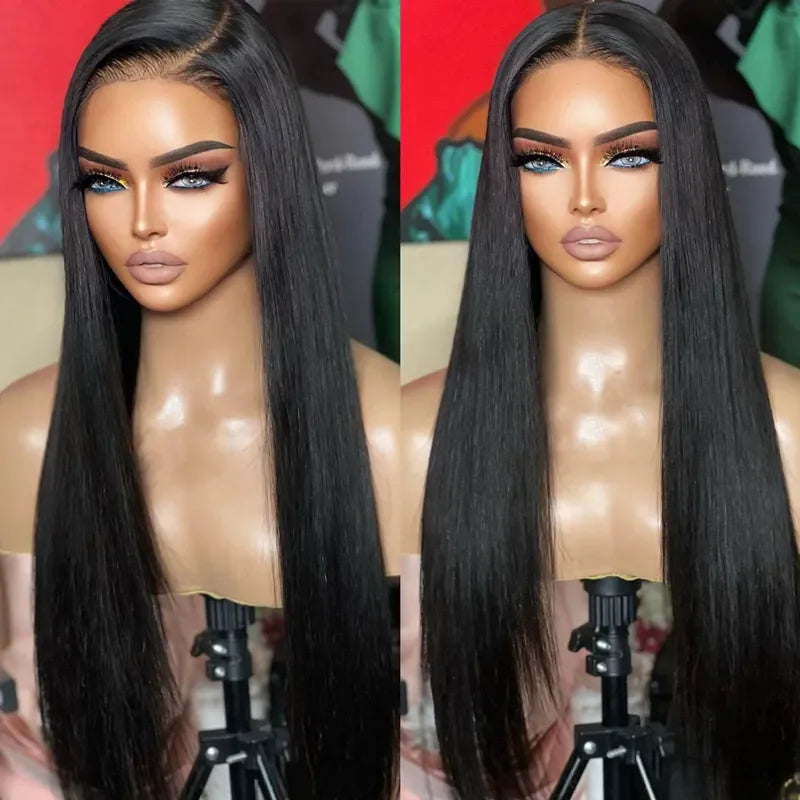 32-Inch Yaki Straight HD Lace Frontal Wig | 250% Density Glueless & Invisi-Drawstring