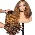 450% Density Ombre Honey Blonde Jerry Curly HD Lace Frontal Wig | Pre-Plucked Human Hair