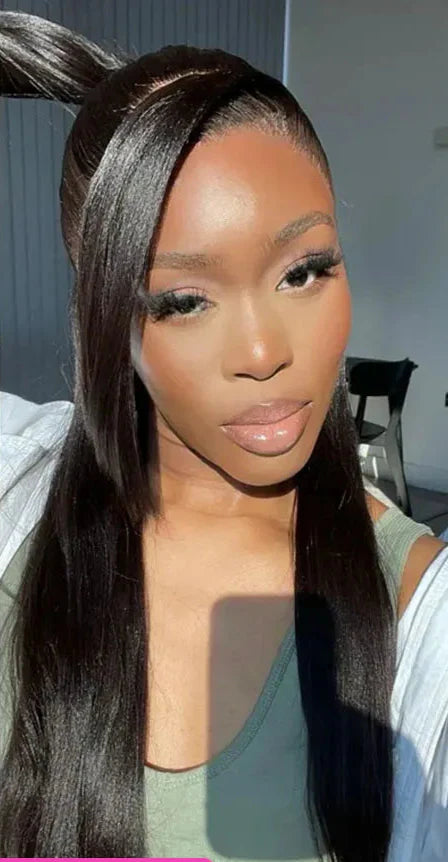 32-Inch Yaki Straight HD Lace Frontal Wig | 250% Density Glueless & Invisi-Drawstring