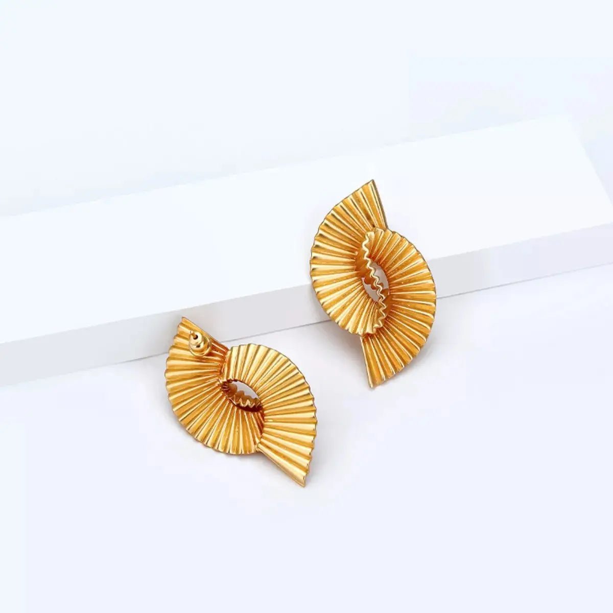 18K Gold - Plated Copper Geometric Spiral Earrings - Pretty Melanin Boutique